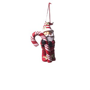 Enfeite para Pendurar - Noel 3D e Candy Vermelho - 3 Un