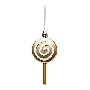 Enfeite para Pendurar - Pirulito Ouro e Branco (Bakery) - 3 Peças