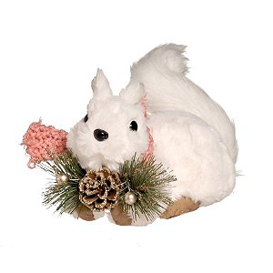 Esquilo com Cachecol Branca 20 cm (Soft Touch)
