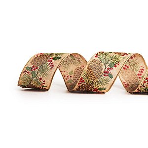 Fita de Natal Galhos e Pinha Natural 6,3cm (Magic Forest) - 3 Un