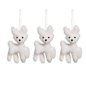 Mini Rena Isopor para Pendurar Branco 11cm - 3 Un
