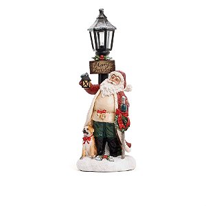 Papai Noel com Poste e Led Colorido (Santa Claus)