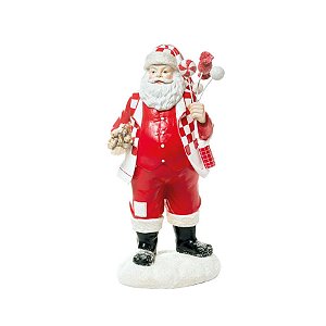 Noel Deco Resina com Marshmellow Vermelho e Branco