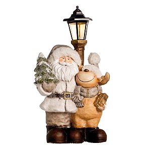 Noel e Boneco Neve com Nariz de Led Vermelho e Branca