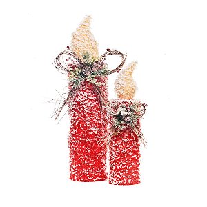 Velas Nevados 2 Tamanhos com Led Vermelho - 2 Un