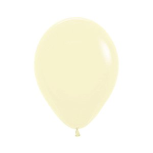 Balão Látex Pastel Mate Amarelo 12" / 30cm - 50 Un