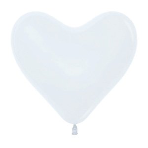Balão Látex Coração Fashion Branco 12'' / 30cm - 12 Un