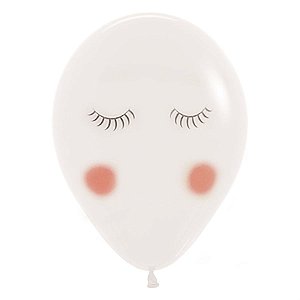 Balão Látex Impressão 2 Lados Fashion Carinha Unicórnio 12" / 30cm - 12 Un
