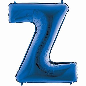 Balão Metalizado Letra Z Azul 40'' / 101cm