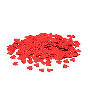 Confete Metálico Coração Vermelho 2 cm - 100 Gramas