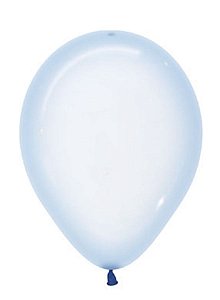 Balão Látex Cristal Pastel Azul 12" / 30cm - 50 Un