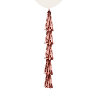 Adereço para Balão Franja Tassel Plástico Rose Gold 25X35 cm