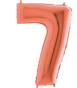 Balão Metalizado Número 7 Rose Gold 40'' / 101cm