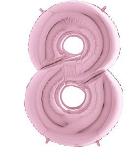 Balão Metalizado Número 8 Pink Pastel 40'' / 101cm