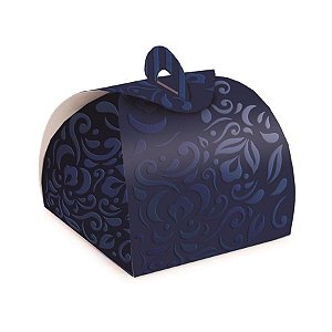 Caixa Bem Casado Valise Relevo Azul Marin 6,5x6,5x5,5 - 24 Un
