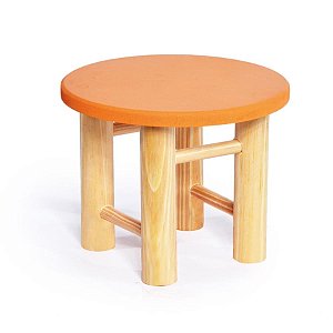 Mini Banco Redondo Laranja 13x13x9