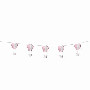 Varalzinho de Balões Luminosos Rosa Branca