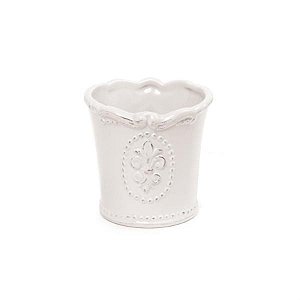 Vaso de Cerâmica Decorativo Branco Pequena 7,7x7,4