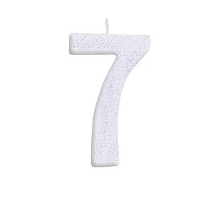 Cromus - Vela Grande n° 7 Branco com Glitter - 1 unidade
