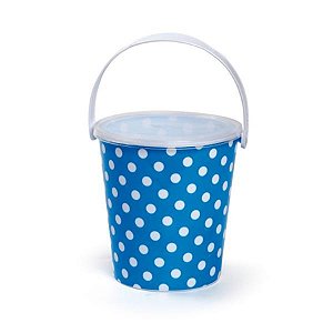 Baldinho Poá Azul e Branco 10x11
