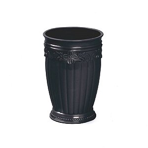 Cachepot Floral Preto 8x8x11,8 - 1 Unidade