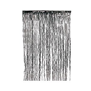 Cortina Decorativa Metalizada Preto