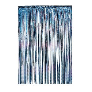 Cortina Decorativa Holográfico Azul