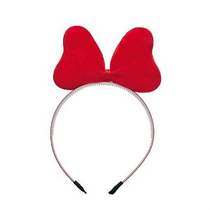 Acessório Tiara Laço Pelúcia Vermelho