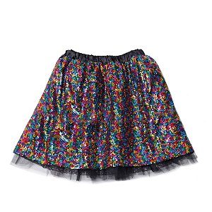 Saia de Tule Paete Preto Adulto