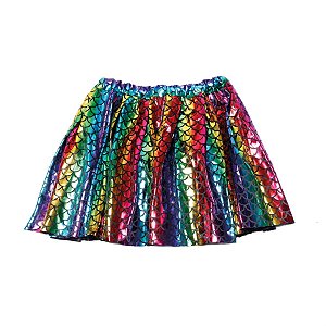 Saia de Tule Tecido Listras Colorido Infantil