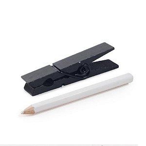 Prendedor com Lapis Preto 7,2x1,8 - 4 Peças