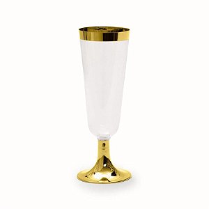 Linha Premium Taça Champagne Ouro 170 ml - 6 Un
