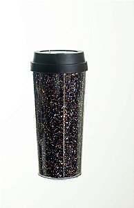 Copo Gift Glitter Preto 8,5x18,5
