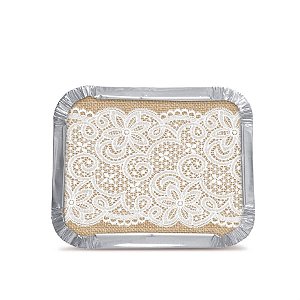 Juta Renda - Marmitinha Juta com Renda Médio 8,5x6,5x2,5 - 12 Un