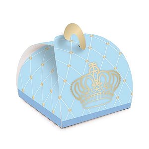 Festa Reino Encantado Menino - Caixa Bem Nascido Valise Rein Príncipe 6,5x6,5x5,5 - 24 Un