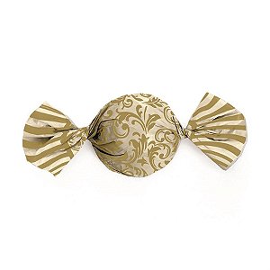 Embalagem Alumínio para Trufa Arabesco Ouro e Marfim 15X16 - 100 Un