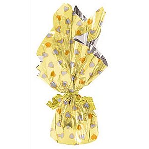 Embalagem para Bombom Trouxinha e Peteca Cor Metálica Amarelo 19,5X20 - 100 Un