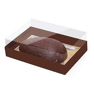 Caixa para Meio Ovo de Corte Marrom 500g Kit - 6 - Pacotes