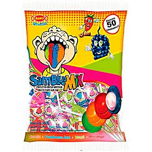 Pirulito Samblue Mix Pinta Lingua Sams - 50 Un