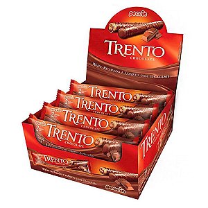 Chocolate com Wafer Trento Recheio Chocolate Peccin 32g - 16 Un