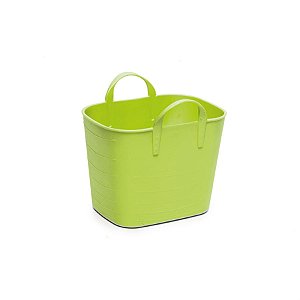 Cachepô De Plástico Retangular Com Alca Verde 11X9,5X10,5 - 1 Unidade