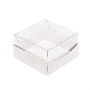 Caixa Bem Casado Com Tampa De Acetato Branca 5,5X5,5X3 Pt - 24 Un