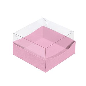 Caixa Bem Casado Com Tampa De Acetato Rosa 5,5X5,5X3 Pt - 24 Un