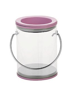 Pote com Tampa Rosa, Tamanho 5 Cm X 7 Cm - 6 Un