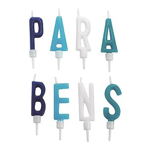Vela Parabens Menino - 8 Un