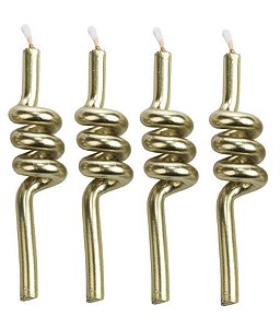 Vela Tubo Dourada - 4 Un