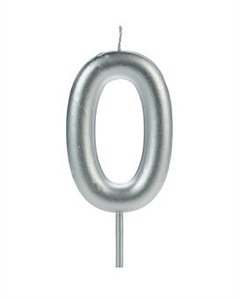 Vela Big Metalizada 8,5cm Prata Nº 0
