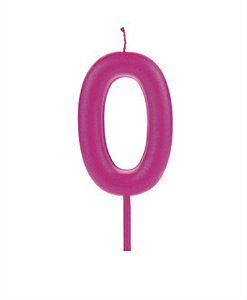 Vela Big Metalizada 8,5cm Rosa Nº 0
