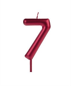 Vela Big Metalizada 8,5cm Vermelha Nº 7