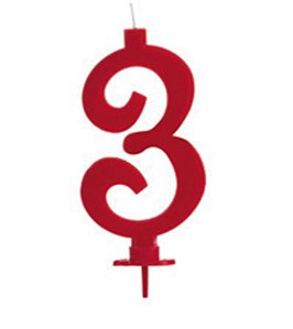 Vela Grande Vermelha Número 3